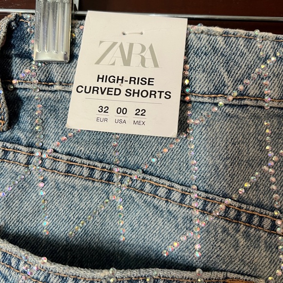 Zara rhinestone shorts NWOT - Picture 4 of 6